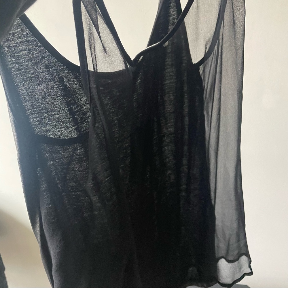 NWT Aiko sheer metallic silk tank - black, sexy, xs - Picture 5 of 8